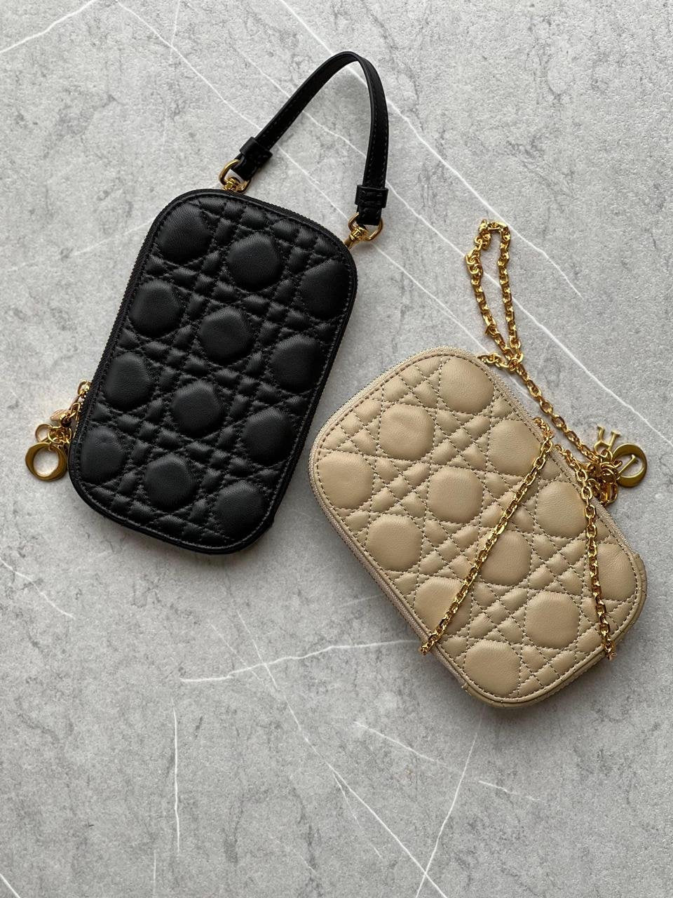 LADY DIOR PHONE HOLDER CANNAGE LAMBSKIN
