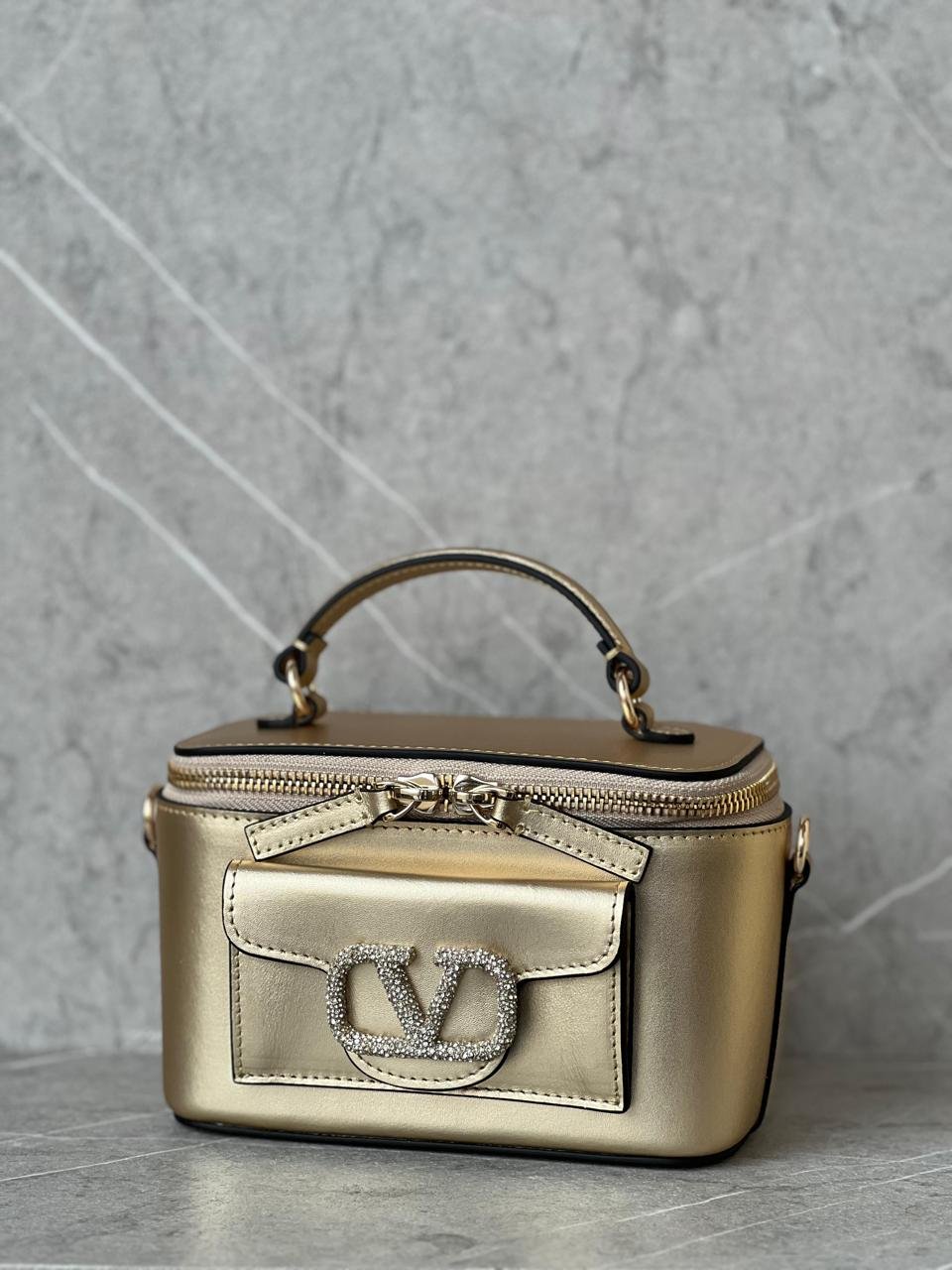VALENTINO GARAVANI MINI LOCÓ EMBELLISHED SHOULDER BAG VANITY