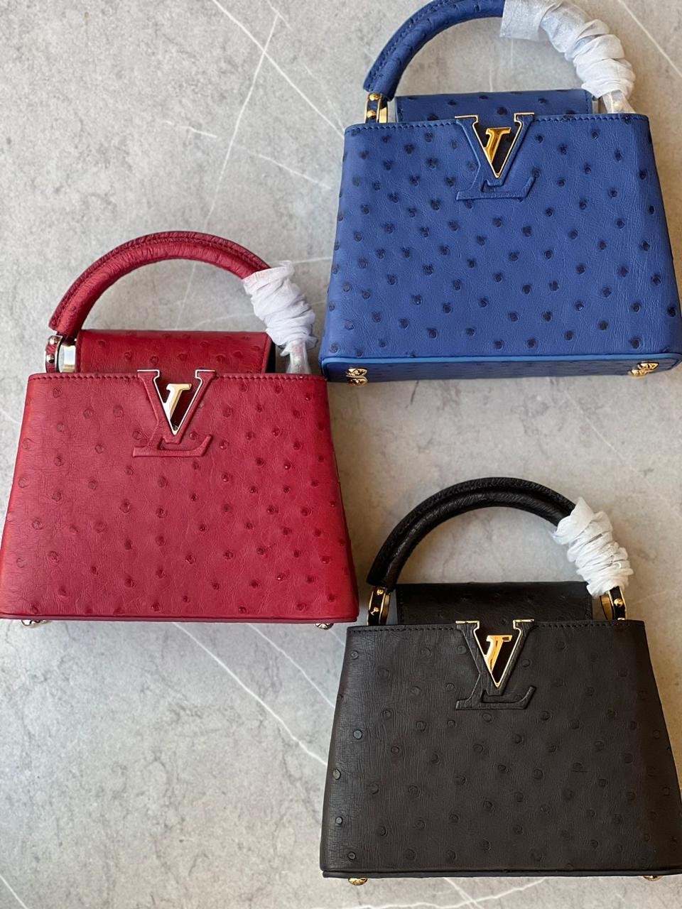 LOUIS VUITTON CAPCIN 21CM REAL OSTRICH LEATHER