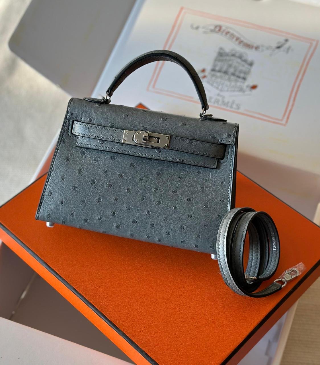HERMES MINI KELLY OSTRICH 20CM