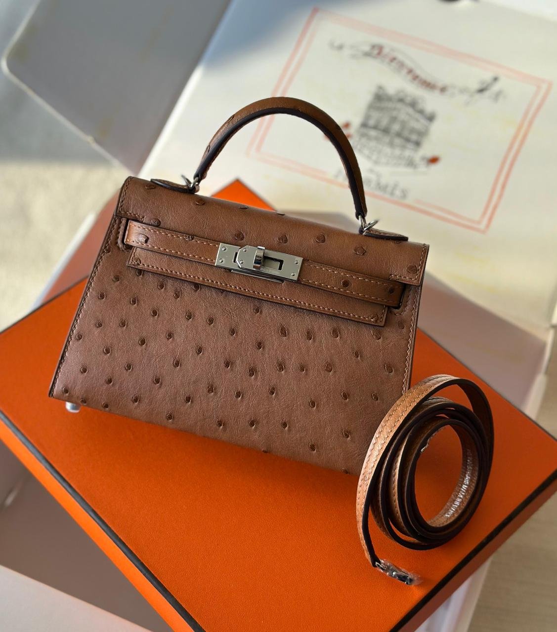 HERMES MINI KELLY OSTRICH 20CM