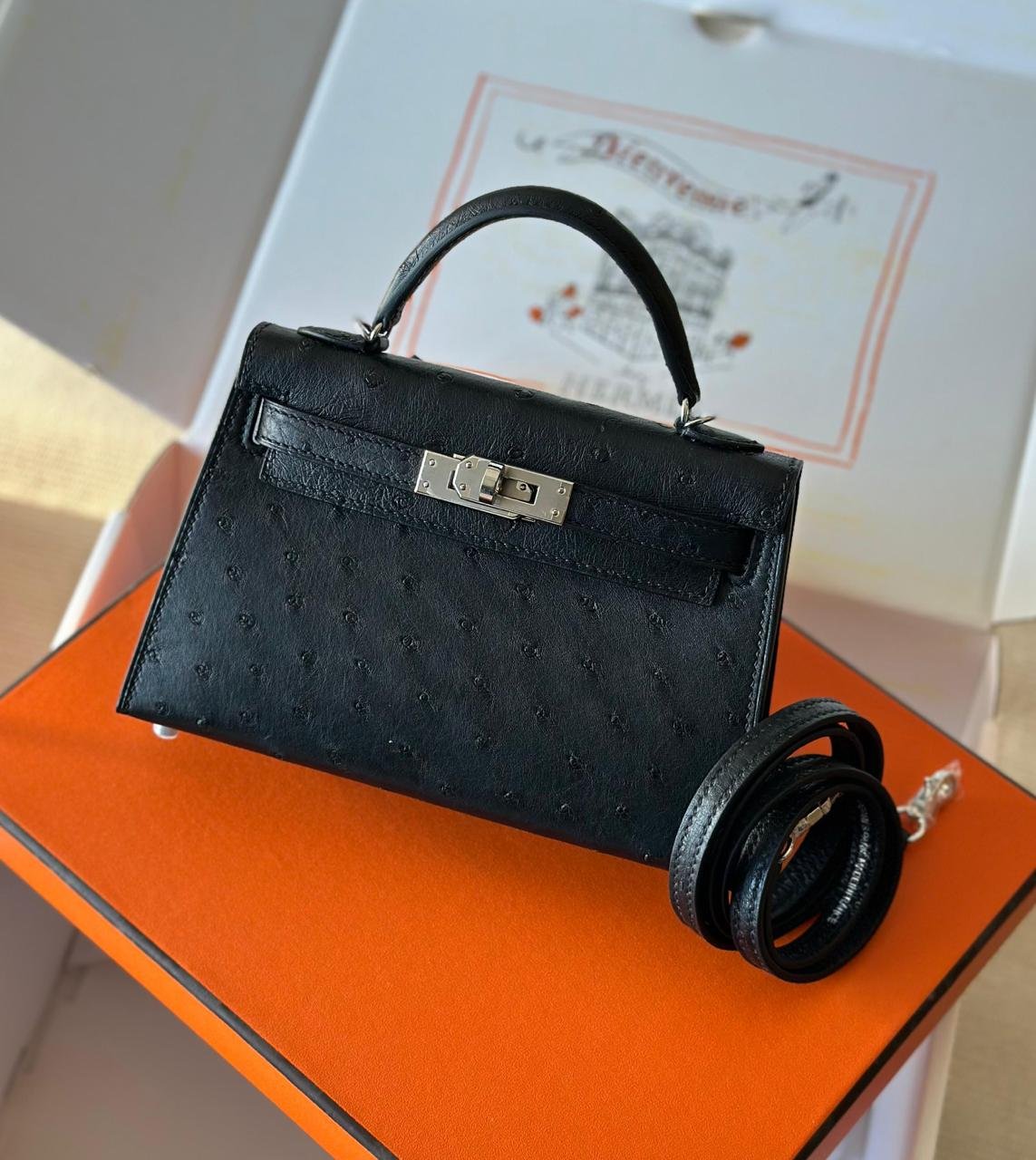 HERMES MINI KELLY OSTRICH 20CM