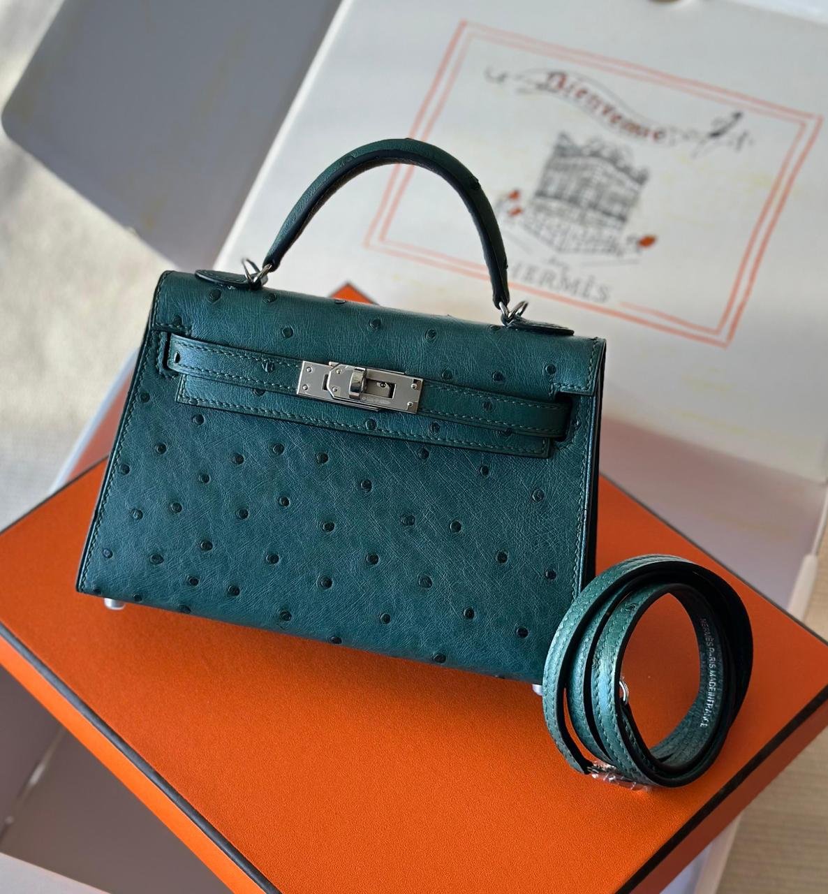 HERMES MINI KELLY OSTRICH 20CM