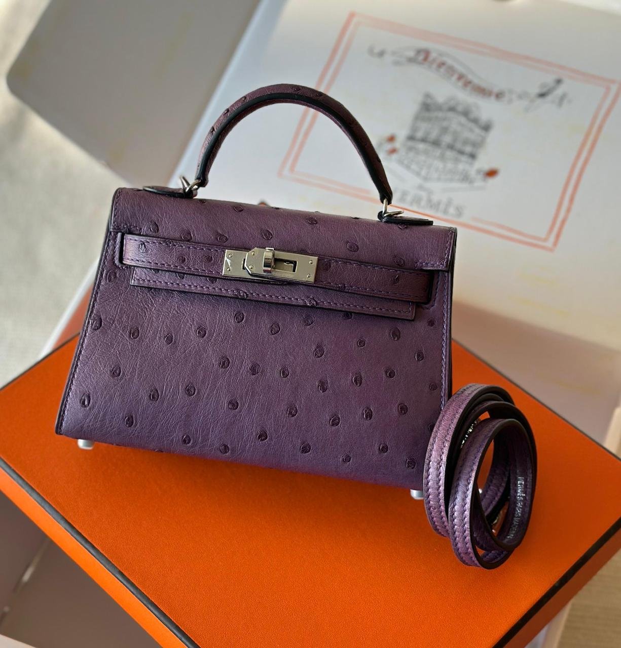 HERMES MINI KELLY OSTRICH 20CM