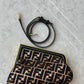 Fendi First Small Raffia bag with  fabric FF motif