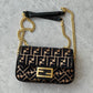 Fendi Baguette Chain Midi fabric bag with FF motif 24cm