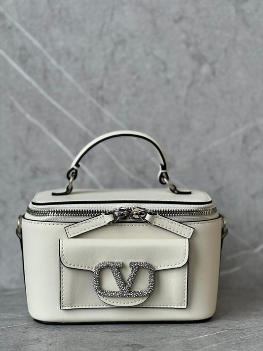 VALENTINO GARAVANI MINI LOCÓ EMBELLISHED SHOULDER BAG VANITY