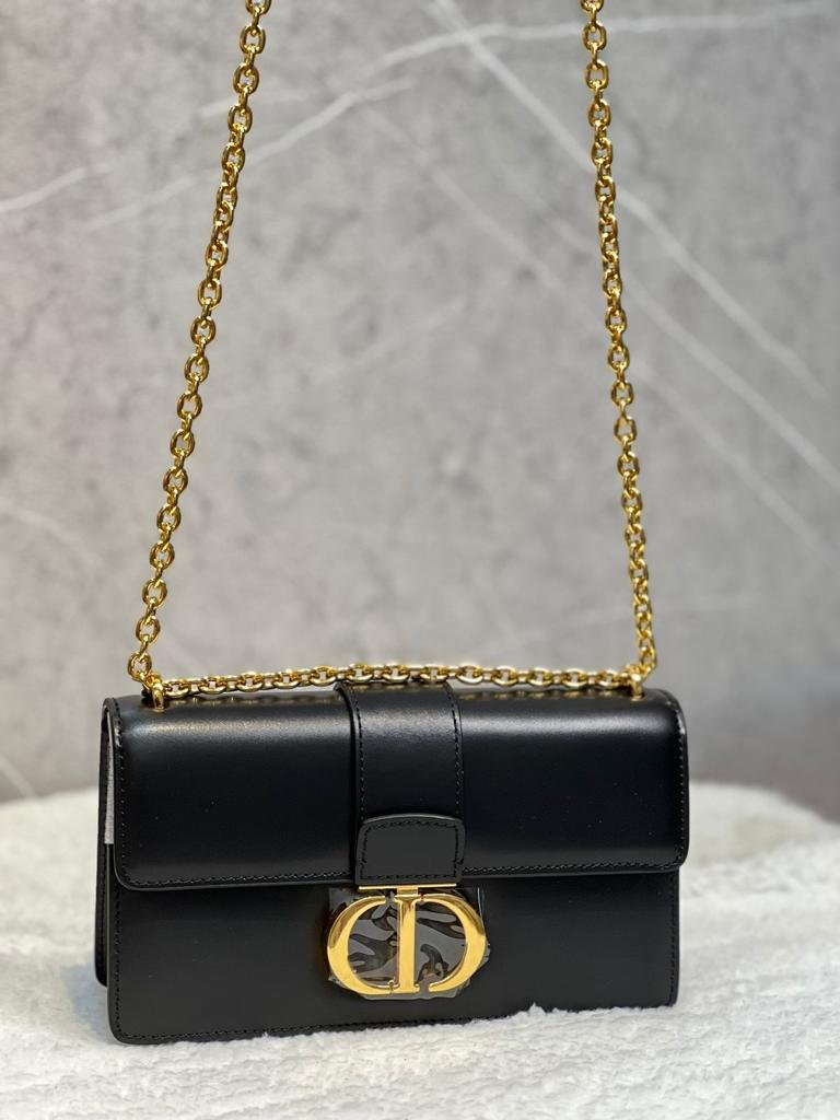 DIOR LEATHER FLAP CHAIN BAG 21 Cm