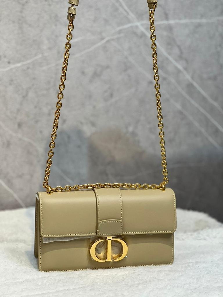 DIOR LEATHER FLAP CHAIN BAG 21 Cm