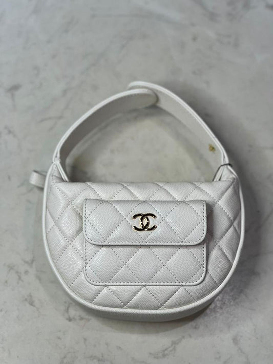 CHANEL QUILT MINI TOP HANDLE CLUTCH