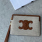 CELINE SMALL POUCH WITH STRAP CUIR TRIOMPHE IN STRIPED TEXTILE AND CALFSKIN 25 CM