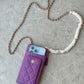 CHANEL Bag Matelassé Smartphone Shoulder Pouch Chain Caviar Skin