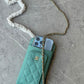 CHANEL Bag Matelassé Smartphone Shoulder Pouch Chain Caviar Skin