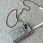 CHANEL Bag Matelassé Smartphone Shoulder Pouch Chain Caviar Skin