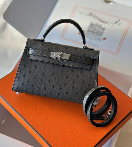 HERMES MINI KELLY OSTRICH 20CM
